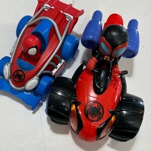 Spiderman Red and Blue Action Vehicle Set